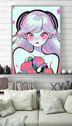 多巴胺女孩装饰画
