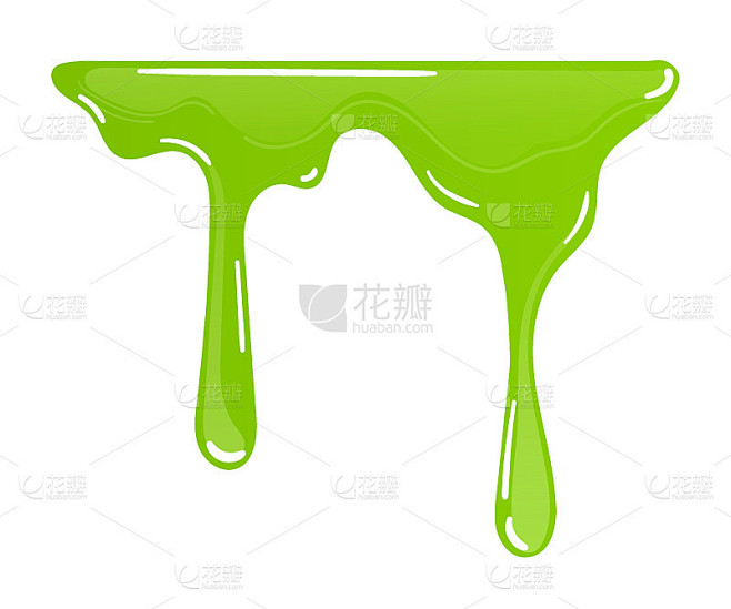 粘液滴。泥浆滴绿色黏液集矢量插图