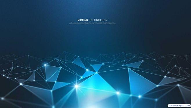 10款蓝色科技感信息技术网格线条光效三维...