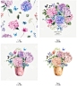 花卉  花环  手绘  水彩  结婚 PNG 矢量  贺卡 绣球花  EPS 设计素材