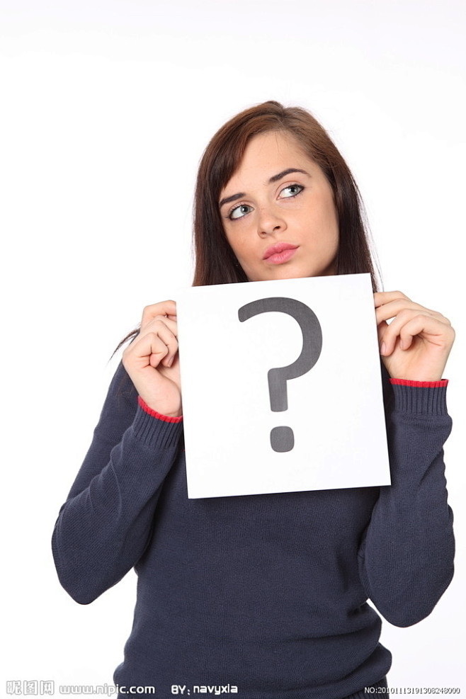 女孩问号疑问