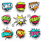 Set of colorful comic speech bubbles Free Vector