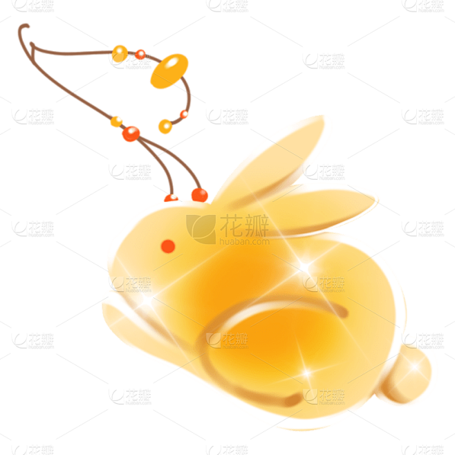 可爱闪光的小兔子元素