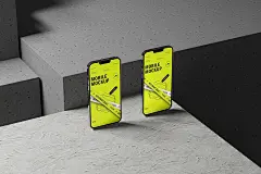 Smartphone industrial mockup red metal 25款极简工业风IPhone智能手机UI屏幕界面APP广告壁纸设计展示PSD样机_格外视觉(uigui.cn)-国外高品质设计素材共享网