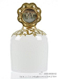  #复古#法国古董白乳白玻璃和多尔青铜香水瓶。