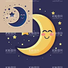 可爱月亮卡通绘画儿童插画  - 源文件下载【酷图网】卡通,月亮,明月,月,月球,星星,星球,亮晶晶,闪闪发光,免抠素材,矢量,简笔画,儿童画,儿童插画,插画,蜡笔画,logo,图标