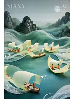 出海打鱼，挑灯夜归｜国风美学 - 小红书
