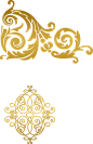 金色古典欧式花边花纹边框PNG免扣元素卡片邀请函装饰设计素材