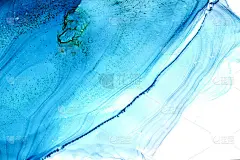 摘要海军蓝海洋海天水彩背景。靛蓝颜料的污渍和斑点，水波，豪华流体液体艺术壁纸
