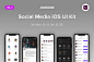 iOS手机多媒体类APP应用UI界面设计XD模板v2 Awesome iOS UI Kit -Social Media Vol. 2 (Adobe XD)