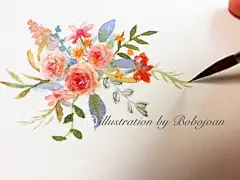 【萌花小绘】合集 ，简单快速，非常适合手帐的水彩花卉，作者：@波波卷，

#水彩##水彩花卉##水彩植物##设计美学##插画狂想##艺术范#设计秀# ​​​​
