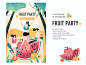 Midsummer Fruit Party party summer party fruit summer characters app girl ui design draw illustration