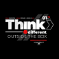 Think different typography abstract design for t shirt.premium vector