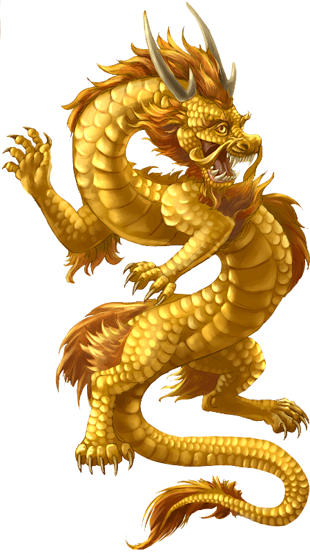 中国风金色龙元素古风水墨龙png免抠透明...