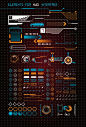科幻未来炫酷信息HUD显示元素图游戏ui图标美工矢量AI素材