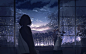 Anime 2357x1492 anime anime girls night sky