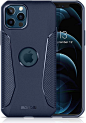 MOBOSI Net 系列专为 iPhone 12 手机壳/iPhone 12 Pro 手机壳(2020),坚固防震软 TPU 保护套适用于 iPhone 12/12 Pro 6.1 英寸 - 海军蓝