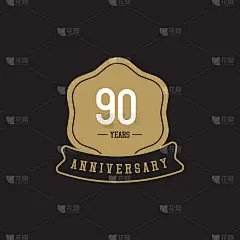 90周年庆典矢量模板设计插图