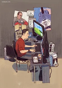 Dmitry Narozhny IT主题插画欣赏 日历 手绘 商业插画 卡通 俄罗斯 书籍插画 IT 