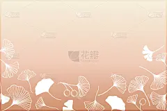 Ginkgo leaves illustration on autumn gradient back