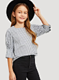 Girls Keyhole Back Plaid Top : Shop Girls Keyhole Back Plaid Top online. SheIn offers Girls Keyhole Back Plaid Top & more to fit your fashionable needs.