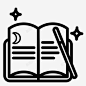 魔法书书月亮图标 设计图片 免费下载 页面网页 平面电商 创意素材
