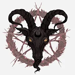 矢量羊头png免抠素材_新图网 https://ixintu.com 恶魔 黑魔法 卡通 手绘 羊头 五星 魔法阵