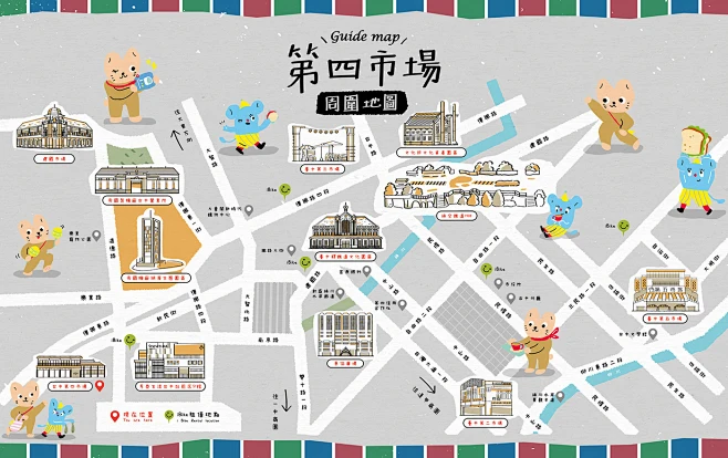 design guide map illlustration Illustrator map market taichung taiwan ...