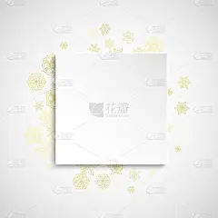 雪花在白纸背景上相框