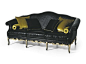 Baroque 4 seater leather sofa MG 3153 - OAK Industria Arredamenti