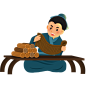古装男子看书装饰元素
