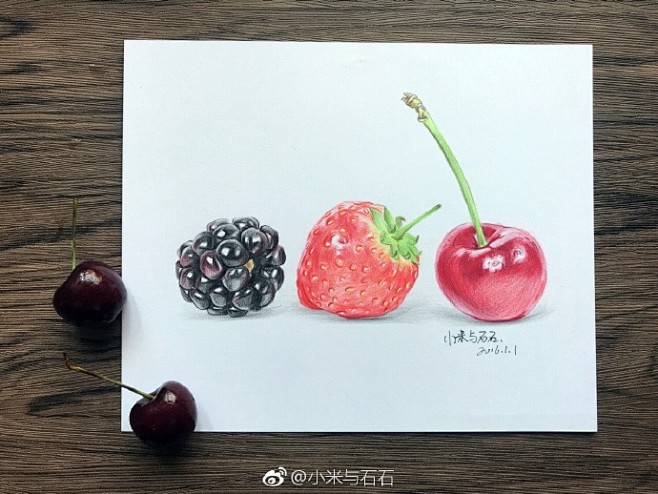 夏日蔬果小聚会-～
2小时一幅的超简单彩...