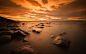 General 1920x1200 landscape coast beach orange sky sunset rocks