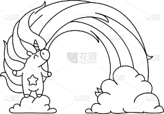 独角兽,可爱的,直的,云,壁纸,小马,动物,童话故事,绘制,着色