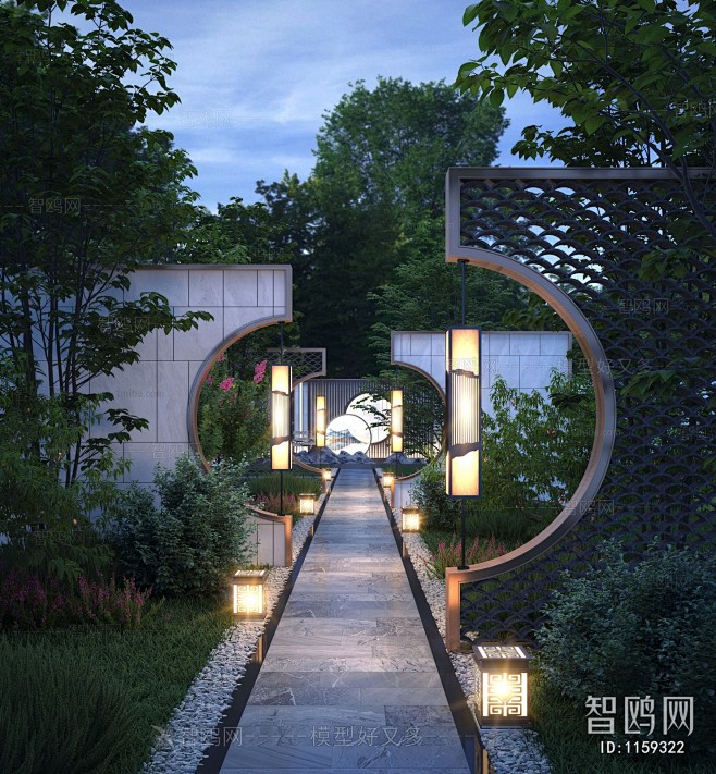 新中式庭院/景观景观小品-ID:1159...