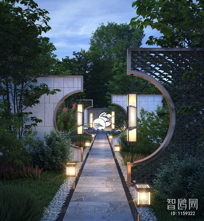 新中式庭院/景观景观小品-ID:1159322-花瓣网