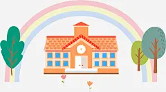 彩虹英语学校建筑矢量图高清素材 彩色 房子 矢量图 英语学校 英语学校三折页 英语学校名片 英语学校字体 英语学校建筑 元素 免抠png 设计图片 免费下载