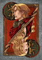 First series of Game of Thrones cards by Orpheelin | Jaime and Cersei