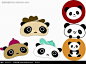 可爱的熊猫头像插画矢量图_卡通形象