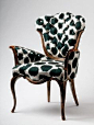 Madeline Weinrib - Furniture, Black Mu Ikat Slipper Chair