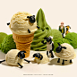 Photo by Tatsuya Tanaka 田中達也 on February 14, 2024. May be an image of 1 person, sheep, ice cream, toy, gelato and text.