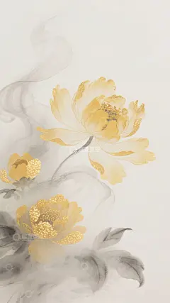 牡丹花插画高清模板免费下载-趣麦麦图