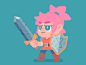 1651@小文~~   【设计学习群2314619】Lil Adventure Gal ready pose girl sheild sword adventurer