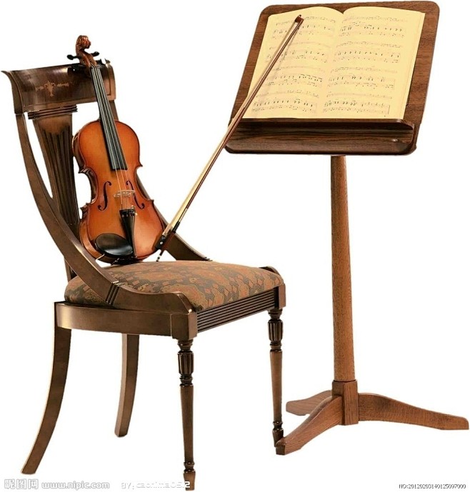 椅子 小提琴  乐谱