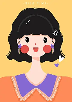 ipad画豆豆眼人物插画|一组女生插画头像 - 小红书