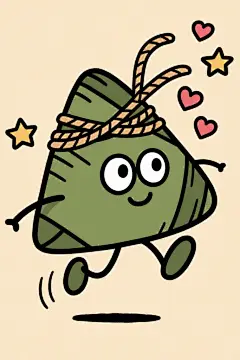端午节糯香粽子有趣形象插画表情包