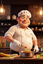 01019-67150663-A fat restaurant cooks in the kitchen_