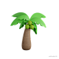 椰子 @到位啦UI素材 10款树木植物3D图标模型