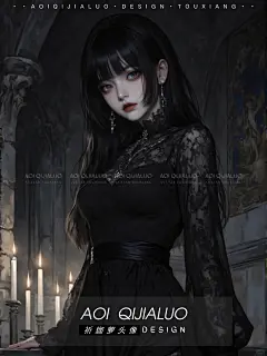 哥特风魔女暗黑系乌鸦少女头像插画_12_Aoi祈鉫萝_来自小红书网页版
