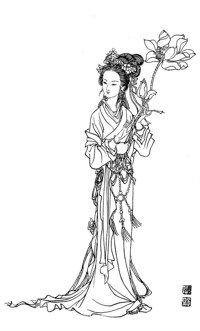 中国画白描人物